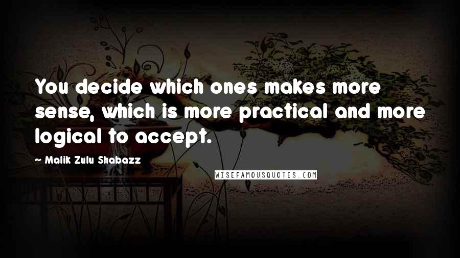 Malik Zulu Shabazz Quotes: You decide which ones makes more sense, which is more practical and more logical to accept.