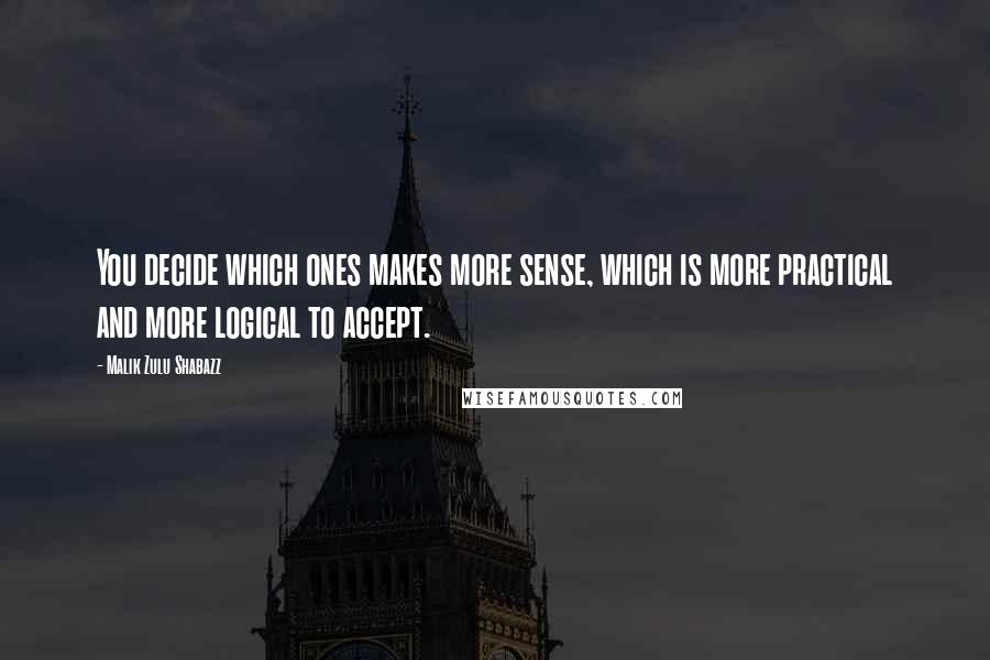 Malik Zulu Shabazz Quotes: You decide which ones makes more sense, which is more practical and more logical to accept.