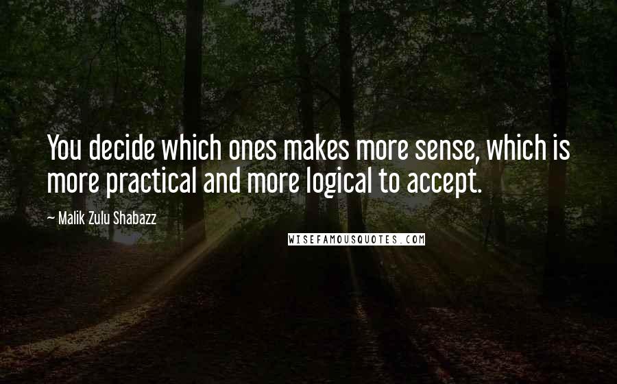Malik Zulu Shabazz Quotes: You decide which ones makes more sense, which is more practical and more logical to accept.