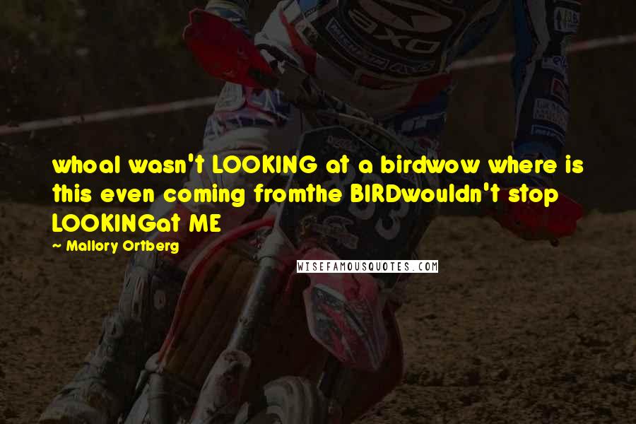 Mallory Ortberg Quotes: whoaI wasn't LOOKING at a birdwow where is this even coming fromthe BIRDwouldn't stop LOOKINGat ME