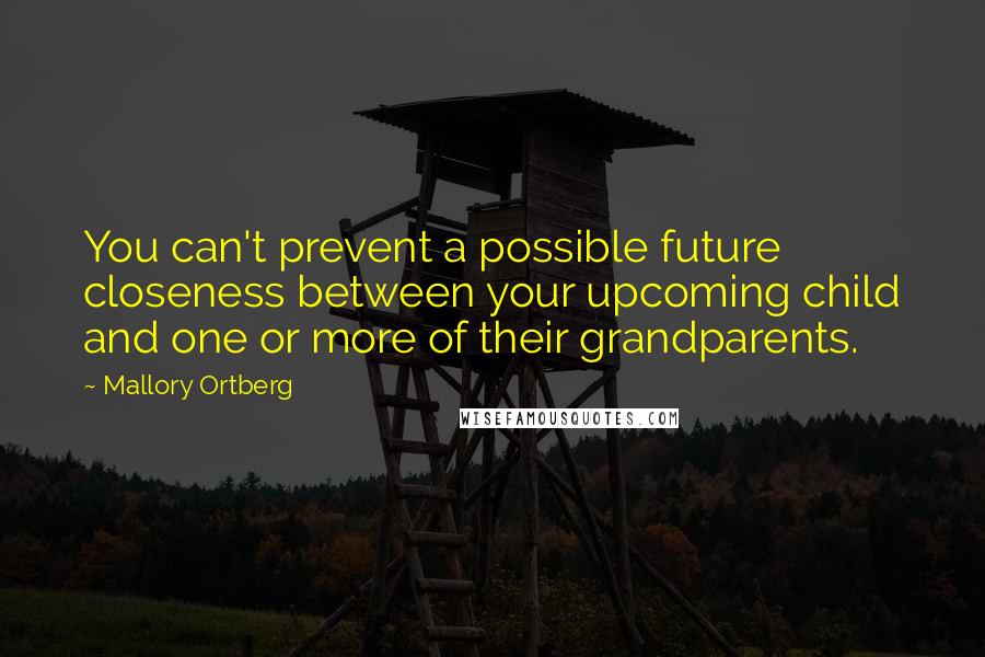 Mallory Ortberg Quotes: You can't prevent a possible future closeness between your upcoming child and one or more of their grandparents.