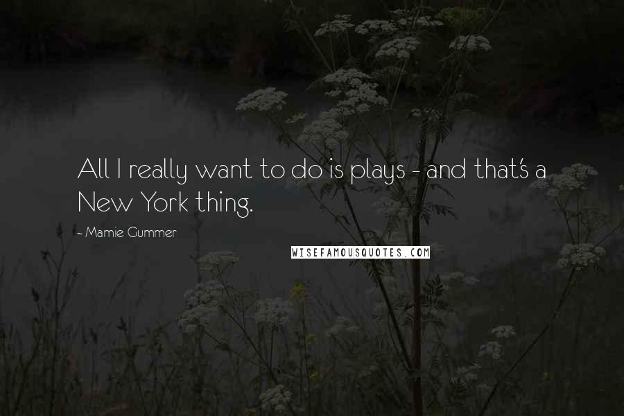 Mamie Gummer Quotes: All I really want to do is plays - and that's a New York thing.