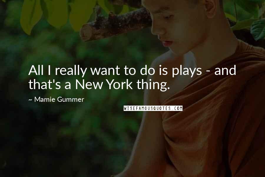 Mamie Gummer Quotes: All I really want to do is plays - and that's a New York thing.