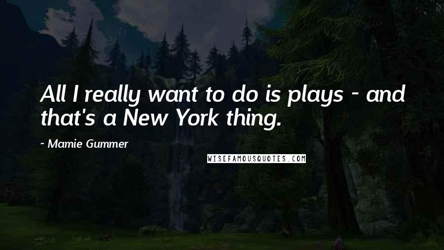 Mamie Gummer Quotes: All I really want to do is plays - and that's a New York thing.