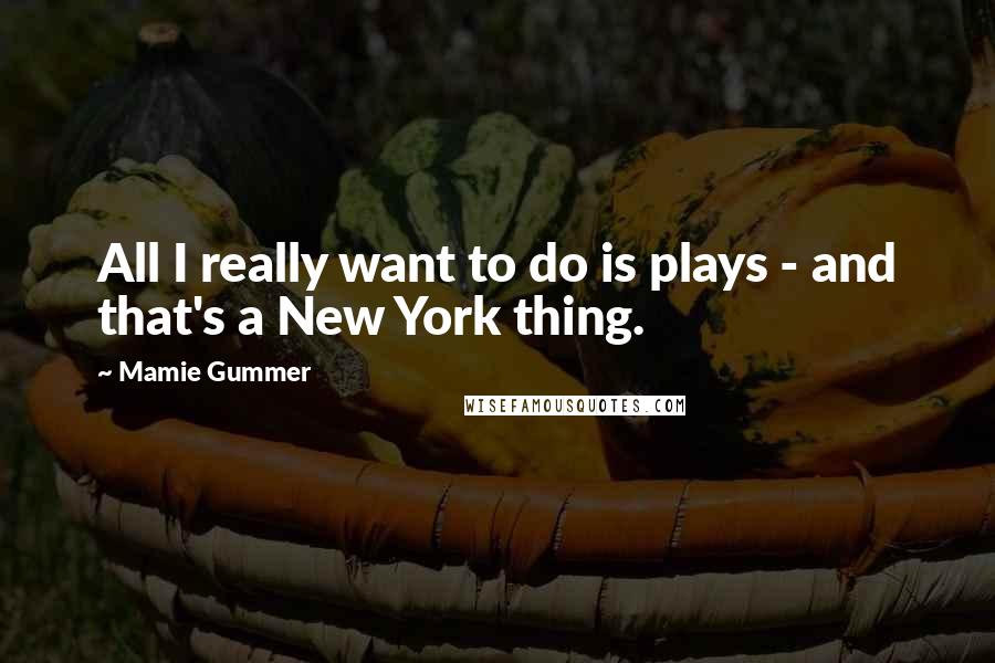 Mamie Gummer Quotes: All I really want to do is plays - and that's a New York thing.