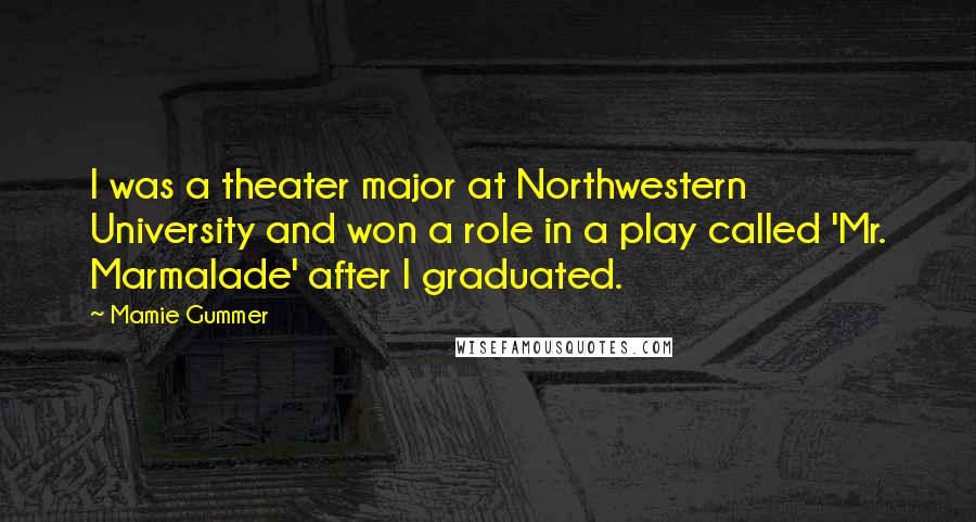 Mamie Gummer Quotes: I was a theater major at Northwestern University and won a role in a play called 'Mr. Marmalade' after I graduated.