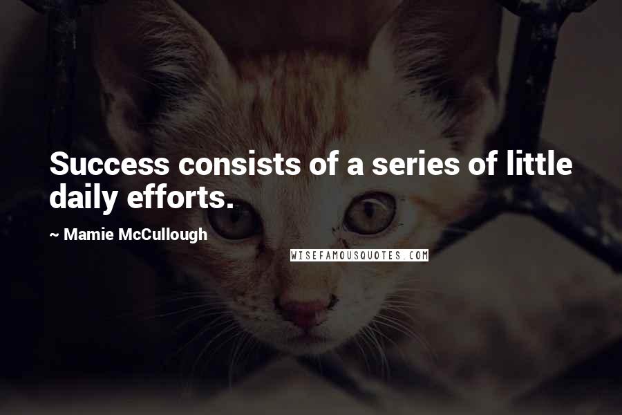 Mamie McCullough Quotes: Success consists of a series of little daily efforts.