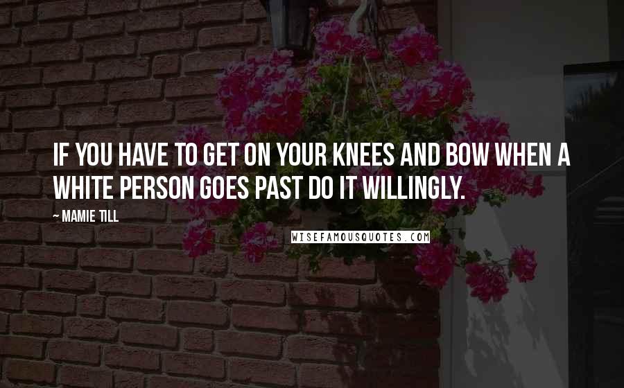 Mamie Till Quotes: If you have to get on your knees and bow when a white person goes past do it willingly.