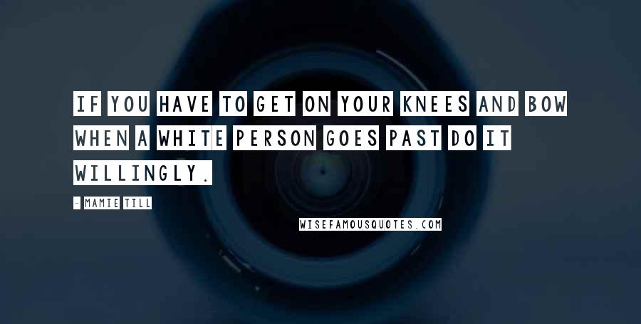 Mamie Till Quotes: If you have to get on your knees and bow when a white person goes past do it willingly.