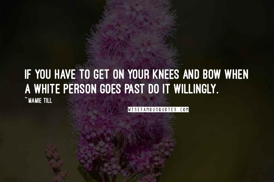 Mamie Till Quotes: If you have to get on your knees and bow when a white person goes past do it willingly.