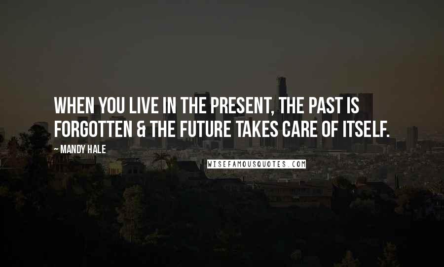 Mandy Hale Quotes: When you live in the present, the past is forgotten & the future takes care of itself.