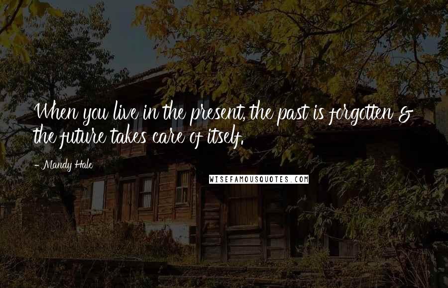 Mandy Hale Quotes: When you live in the present, the past is forgotten & the future takes care of itself.