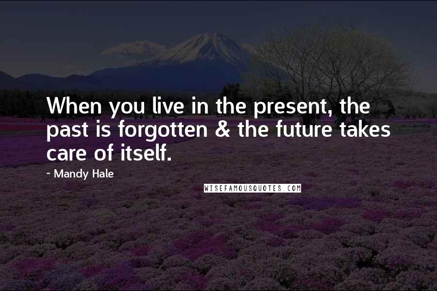 Mandy Hale Quotes: When you live in the present, the past is forgotten & the future takes care of itself.