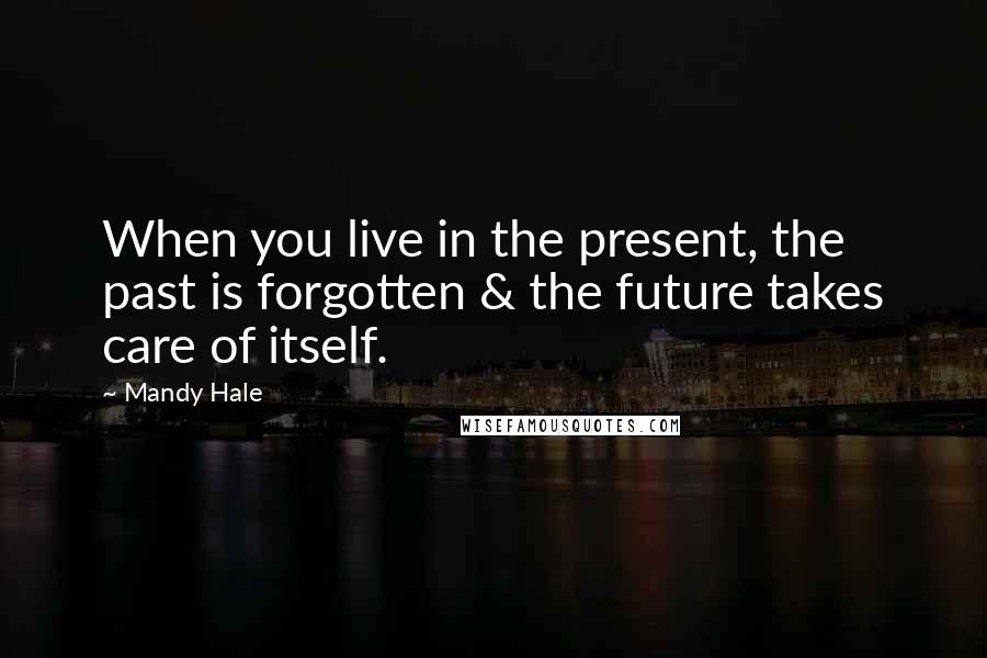 Mandy Hale Quotes: When you live in the present, the past is forgotten & the future takes care of itself.