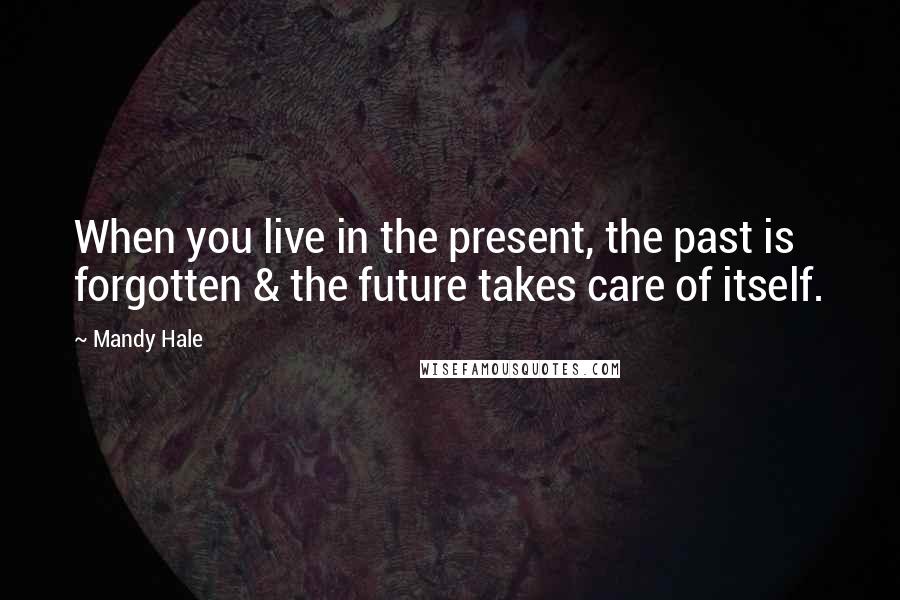 Mandy Hale Quotes: When you live in the present, the past is forgotten & the future takes care of itself.