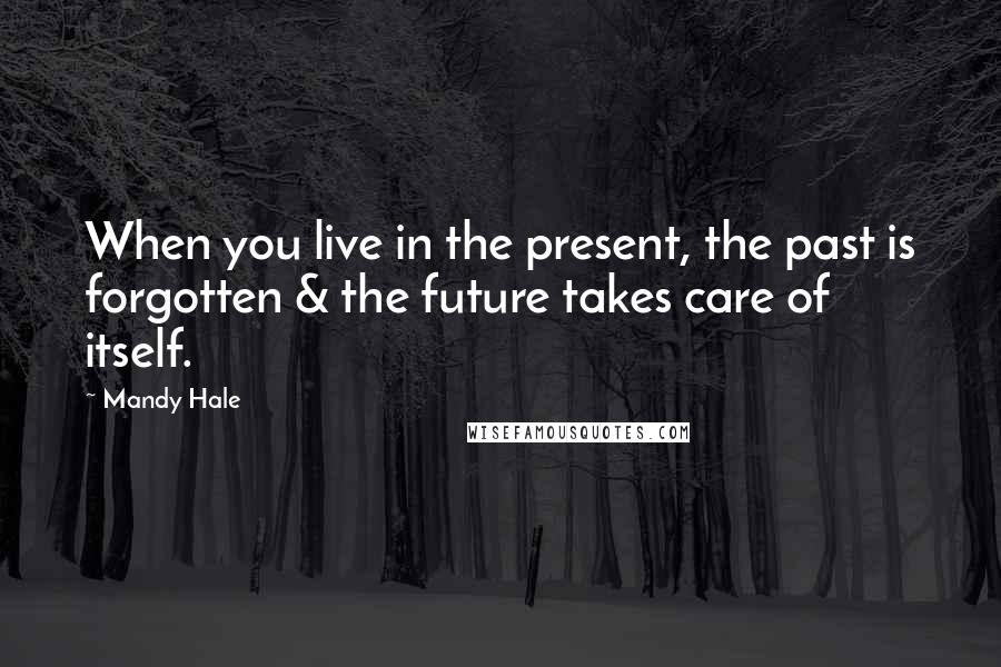 Mandy Hale Quotes: When you live in the present, the past is forgotten & the future takes care of itself.