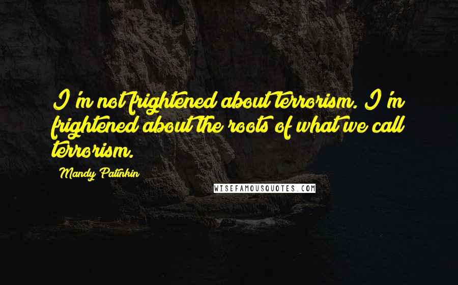 Mandy Patinkin Quotes: I'm not frightened about terrorism. I'm frightened about the roots of what we call terrorism.