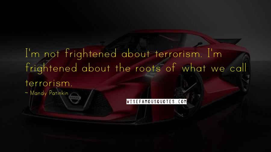 Mandy Patinkin Quotes: I'm not frightened about terrorism. I'm frightened about the roots of what we call terrorism.