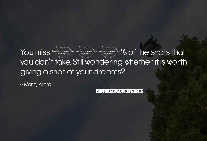 Manoj Arora Quotes: You miss 100% of the shots that you don't take. Still wondering whether it is worth giving a shot at your dreams?