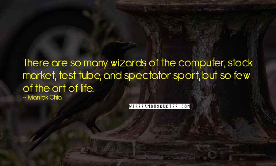 Mantak Chia Quotes: There are so many wizards of the computer, stock market, test tube, and spectator sport, but so few of the art of life.