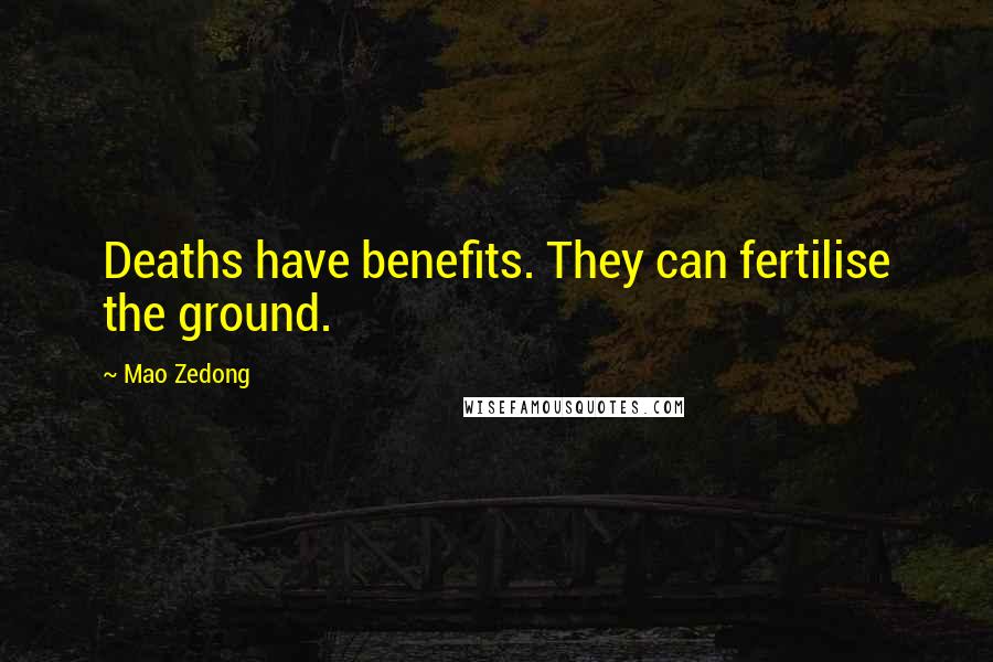 Mao Zedong Quotes: Deaths have benefits. They can fertilise the ground.