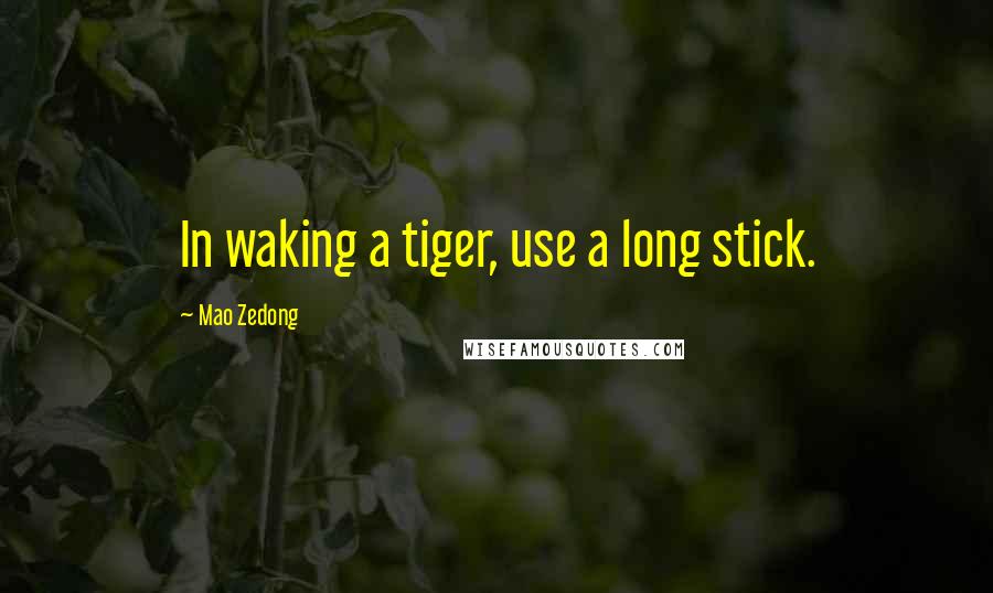 Mao Zedong Quotes: In waking a tiger, use a long stick.