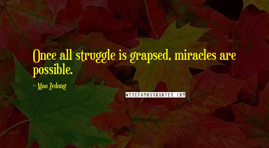 Mao Zedong Quotes: Once all struggle is grapsed, miracles are possible.