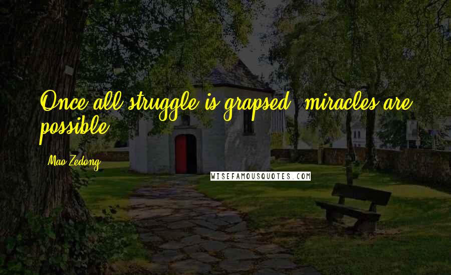 Mao Zedong Quotes: Once all struggle is grapsed, miracles are possible.