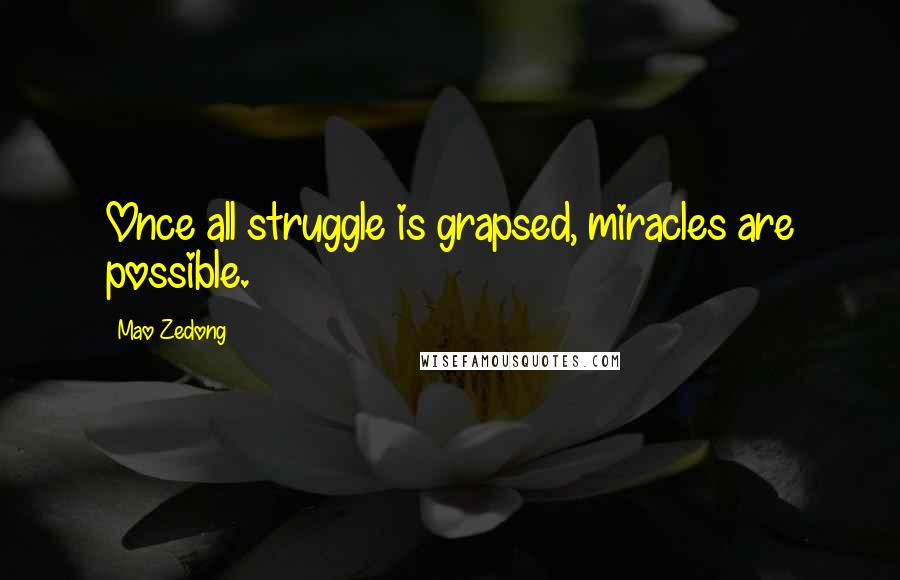 Mao Zedong Quotes: Once all struggle is grapsed, miracles are possible.