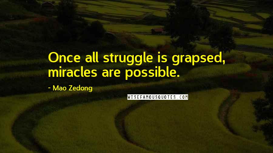 Mao Zedong Quotes: Once all struggle is grapsed, miracles are possible.