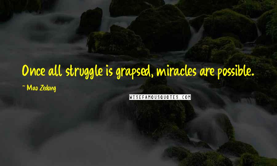 Mao Zedong Quotes: Once all struggle is grapsed, miracles are possible.