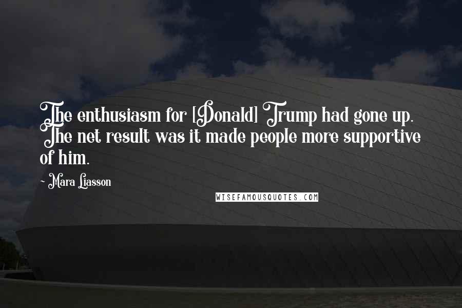 Mara Liasson Quotes: The enthusiasm for [Donald] Trump had gone up. The net result was it made people more supportive of him.