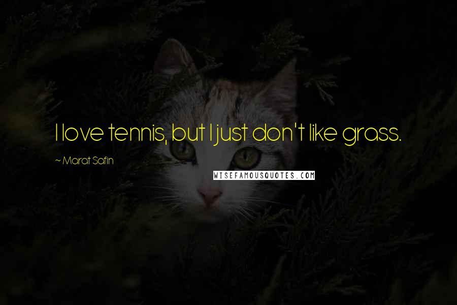 Marat Safin Quotes: I love tennis, but I just don't like grass.