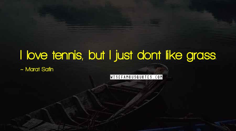 Marat Safin Quotes: I love tennis, but I just don't like grass.