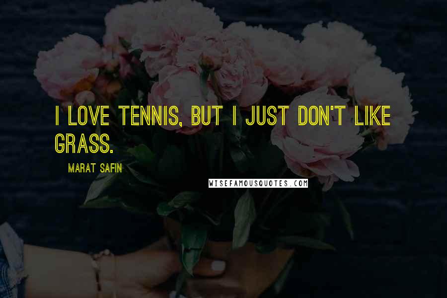 Marat Safin Quotes: I love tennis, but I just don't like grass.