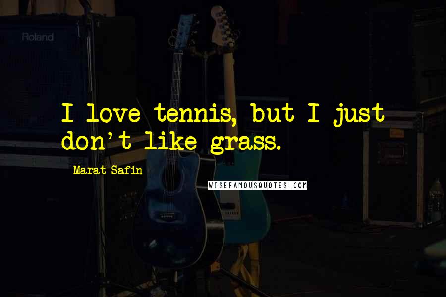 Marat Safin Quotes: I love tennis, but I just don't like grass.