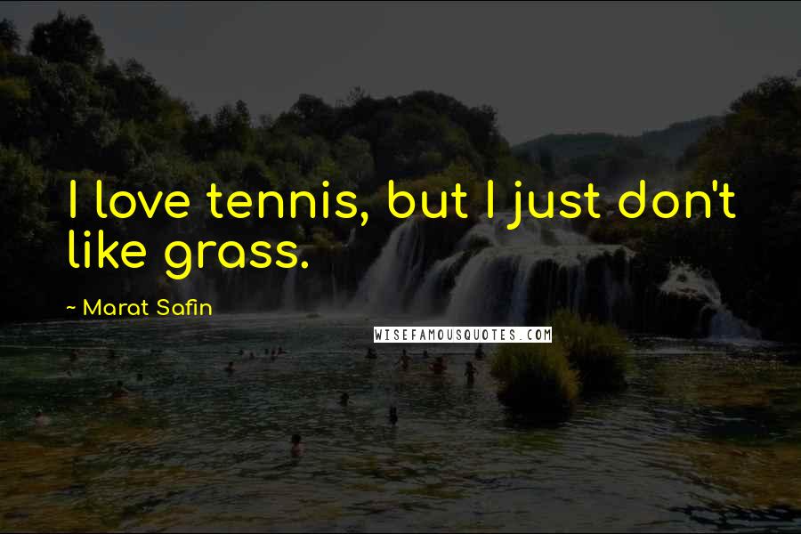 Marat Safin Quotes: I love tennis, but I just don't like grass.
