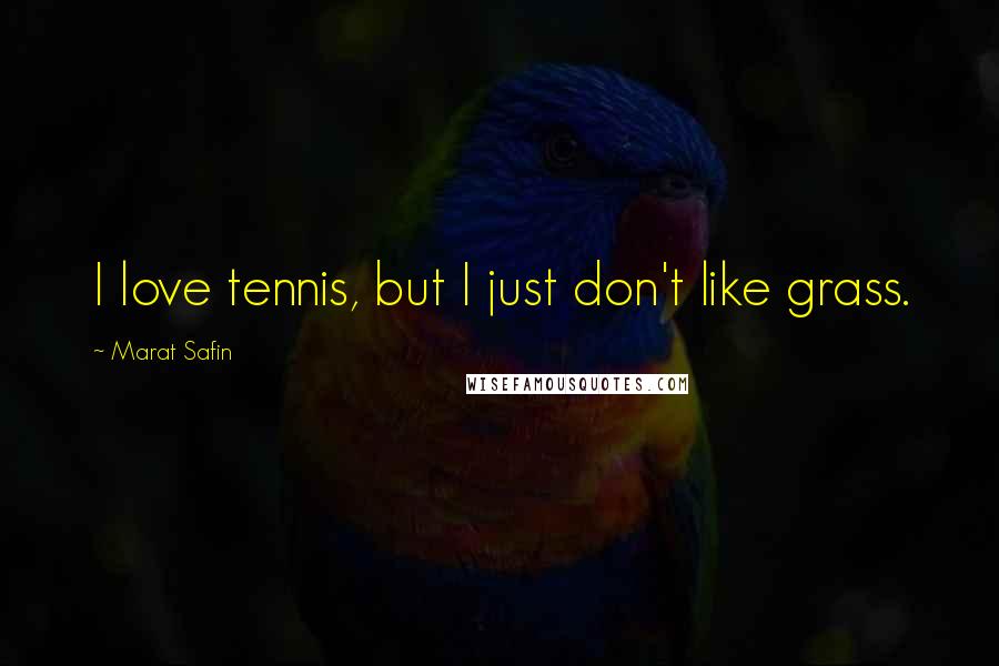 Marat Safin Quotes: I love tennis, but I just don't like grass.
