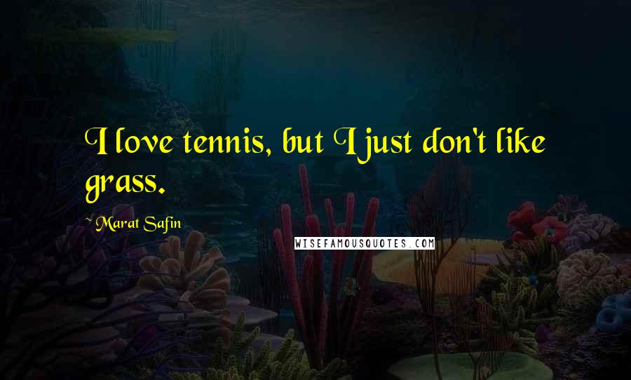Marat Safin Quotes: I love tennis, but I just don't like grass.