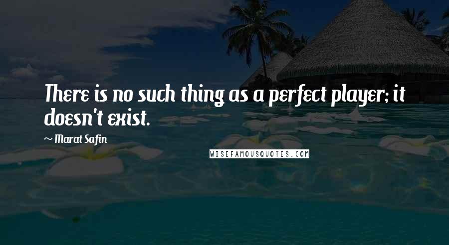 Marat Safin Quotes: There is no such thing as a perfect player; it doesn't exist.