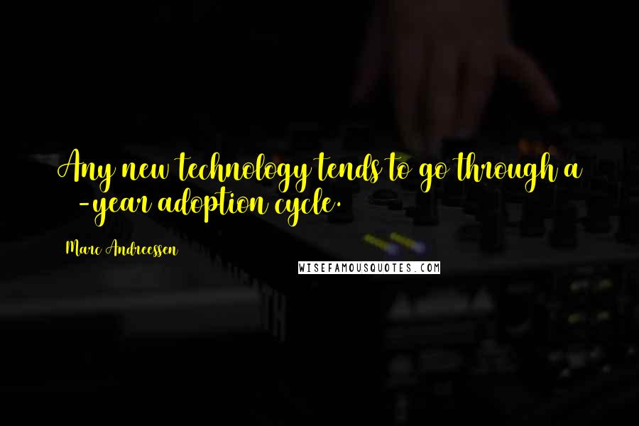 Marc Andreessen Quotes: Any new technology tends to go through a 25-year adoption cycle.