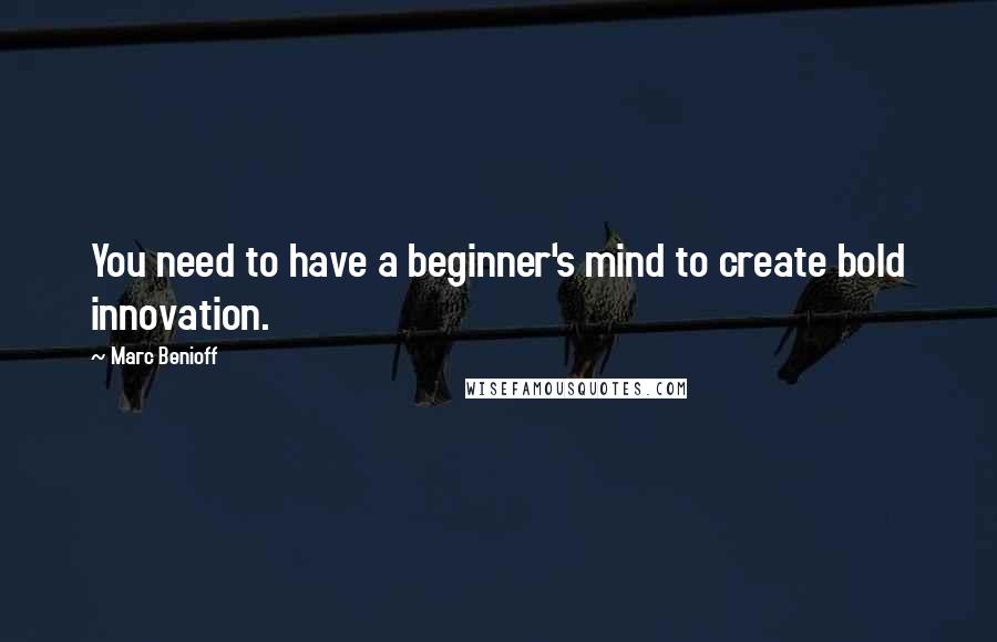 Marc Benioff Quotes: You need to have a beginner's mind to create bold innovation.