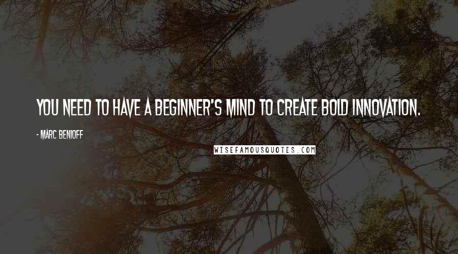 Marc Benioff Quotes: You need to have a beginner's mind to create bold innovation.