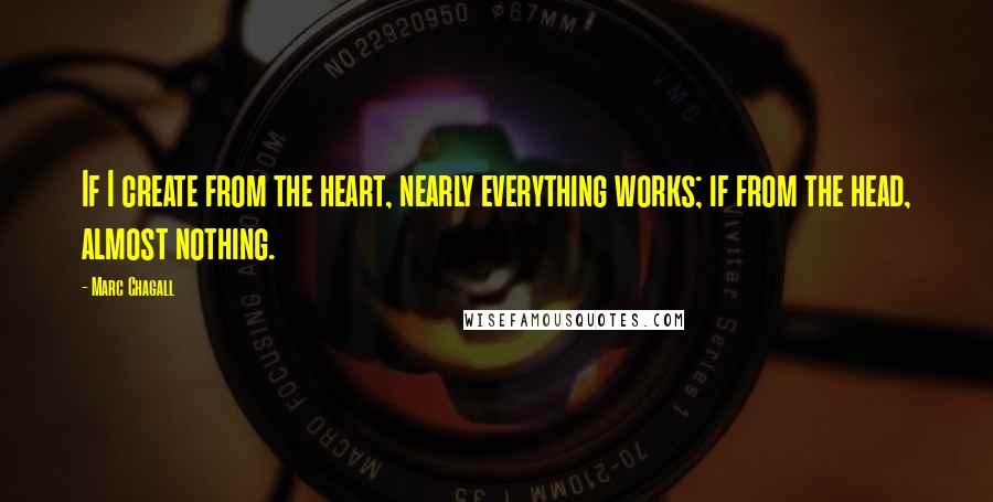 Marc Chagall Quotes: If I create from the heart, nearly everything works; if from the head, almost nothing.