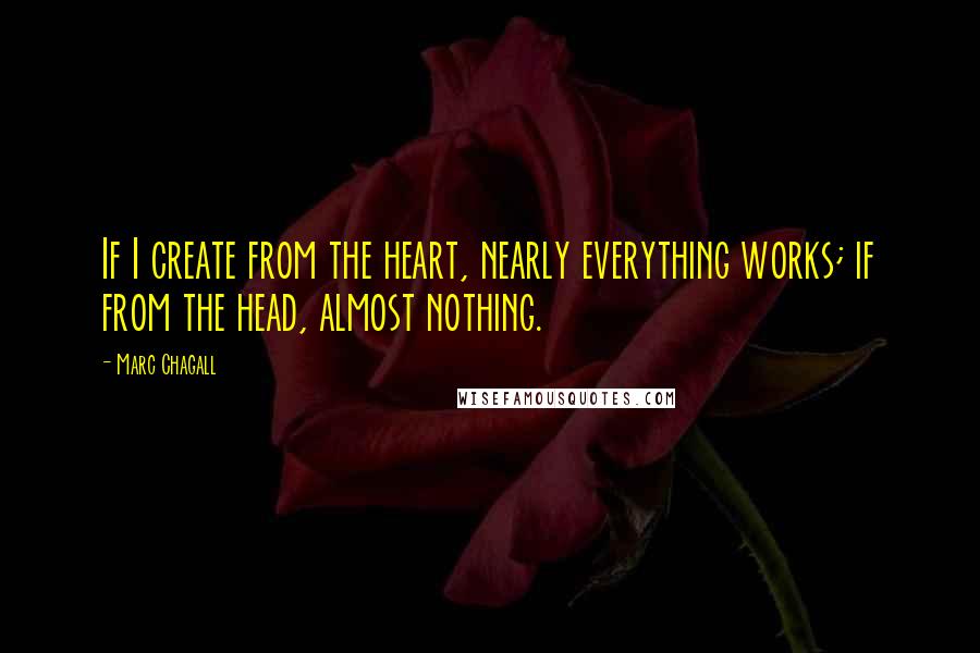 Marc Chagall Quotes: If I create from the heart, nearly everything works; if from the head, almost nothing.