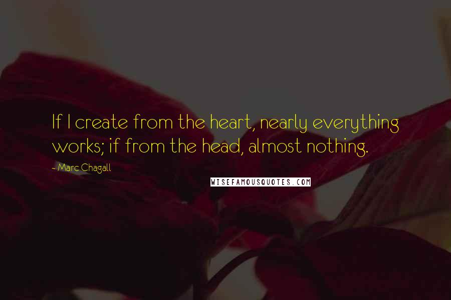 Marc Chagall Quotes: If I create from the heart, nearly everything works; if from the head, almost nothing.