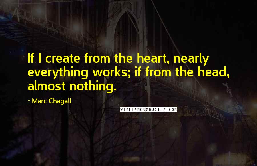 Marc Chagall Quotes: If I create from the heart, nearly everything works; if from the head, almost nothing.