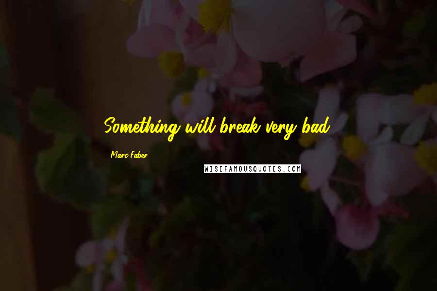 Marc Faber Quotes: Something will break very bad.