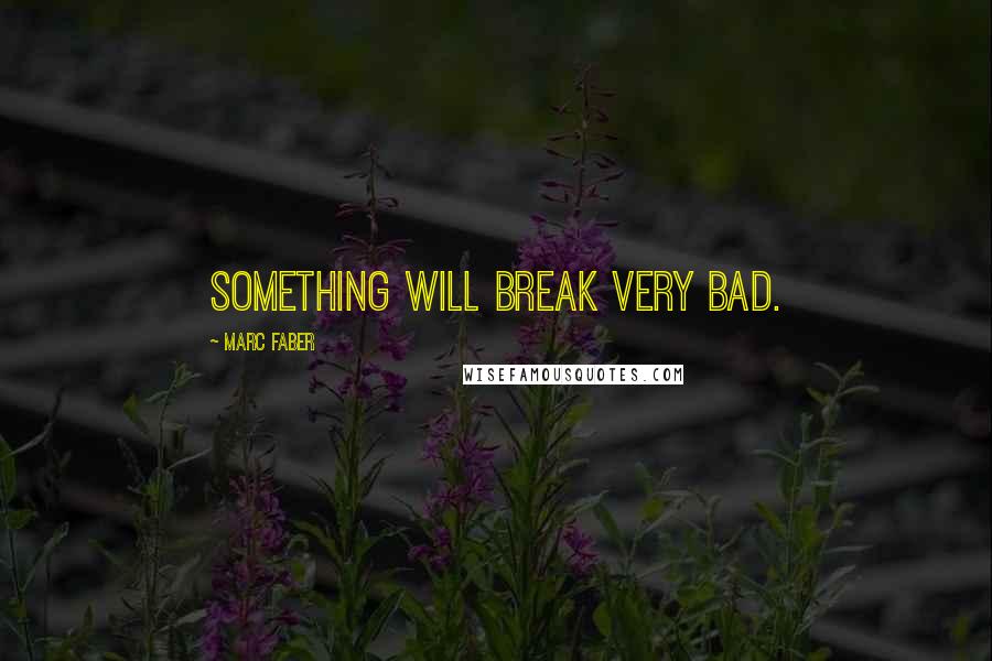 Marc Faber Quotes: Something will break very bad.