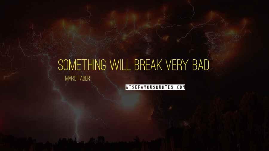 Marc Faber Quotes: Something will break very bad.